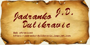 Jadranko Dulikravić vizit kartica